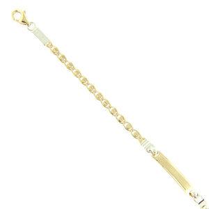 Bracciale Battesimo in Oro Giallo e Bianco con Targhetta