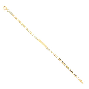 Bracciale Battesimo in Oro Giallo e Bianco con Targhetta