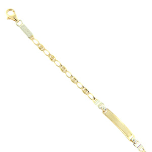 Bracciale Battesimo in Oro Giallo e Bianco con Targhetta