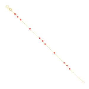 Bracciale Battesimo in Oro Giallo e Corallo
