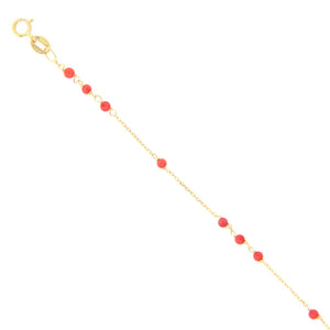 Bracciale Battesimo in Oro Giallo e Corallo