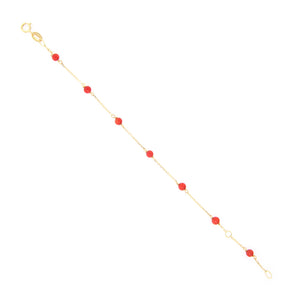Bracciale Battesimo in Oro Giallo e Corallo