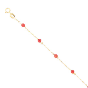 Bracciale Battesimo in Oro Giallo e Corallo
