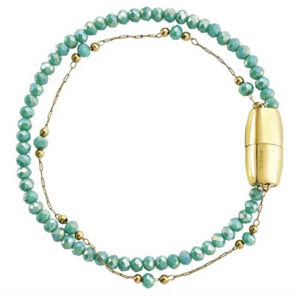 Bracciale Donna Acciaio Gold Verde Magnetica System Breil