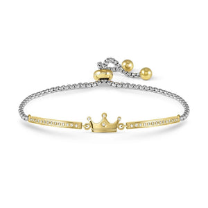 Bracciale Donna Milleluci e Refined in Acciaio Gold e Cubic Zirconia Corona Nomination