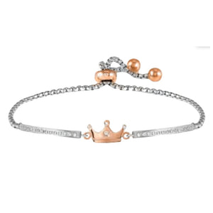 Bracciale Donna Milleluci e Refined in Acciaio Rose e Cubic Zirconia Corona Nomination