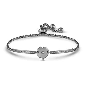 Bracciale Donna Milleluci e Refined in Acciaio e Cubic Zirconia Quadrifoglio Nomination