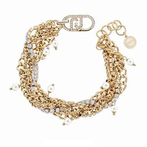 Bracciale Donna in Acciaio Gold Perle Strass Liu Jo Luxury