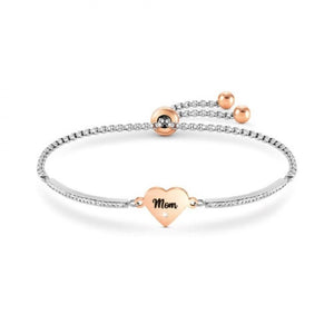 Bracciale Donna in Acciaio e Cubic Zirconia Cuore Mamma Milleluci Nomination