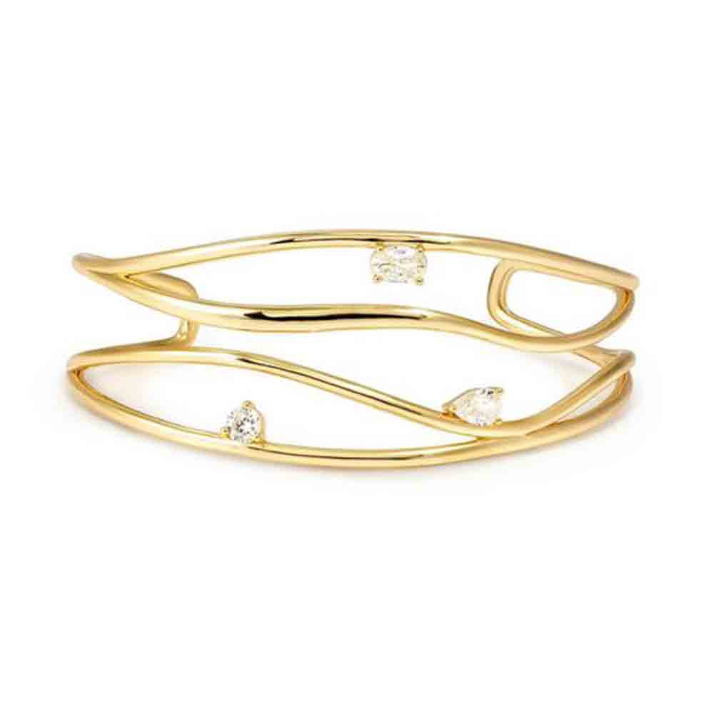 Bracciale Donna in Argento Rigido My Rebel Art Doppio con Zirconi Nomination