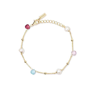 Bracciale Donna in Argento Rose con glass multicolor e perle Mabina Gioielli