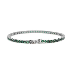 Bracciale Donna in Argento Tennis Misura S Zirconi Verdi Mabina Gioielli