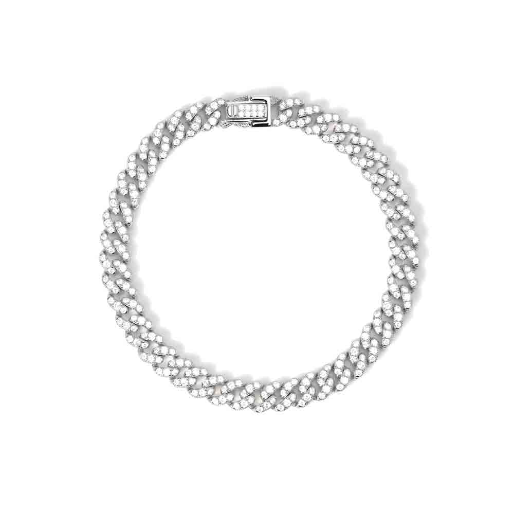Bracciale Donna in Argento con catena groumette diamantata Mabina Gioielli