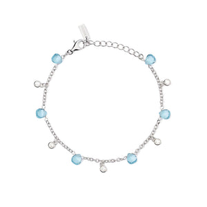 Bracciale Donna in Argento con elementi in Glass Azzurro  Mabina Gioielli