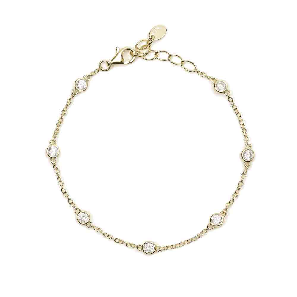 Bracciale Donna in Argento dorato punto luce Mabina Gioielli