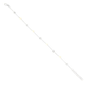 Bracciale Donna in Oro Bianco con Perle e Zirconi