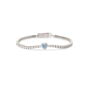 Bracciale Donna in argento tennis con acquamarina sintetica Mabina Gioielli