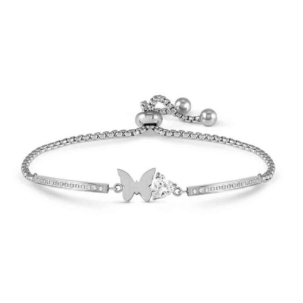 Bracciale Donna Milleluci Farfalla con Cuore Zircone Nomination