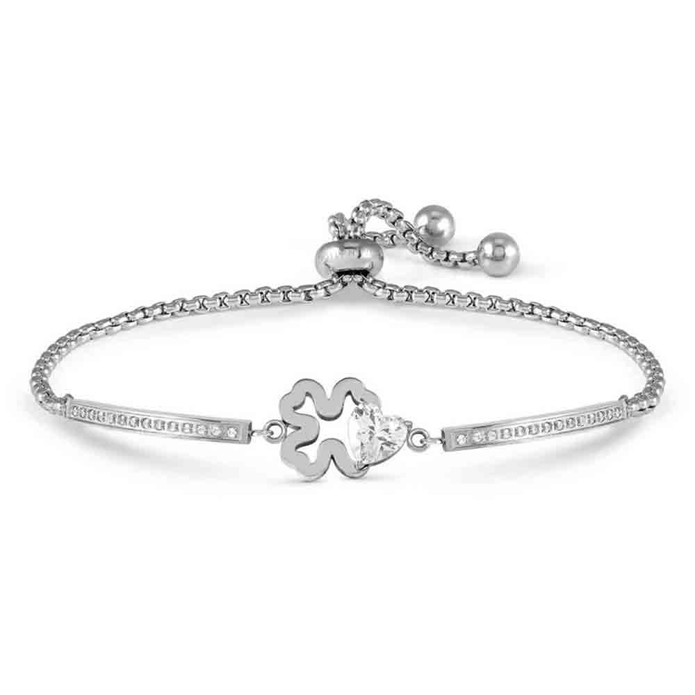 Bracciale Donna Milleluci Quadrifoglio con Cuore Zircone Nomination