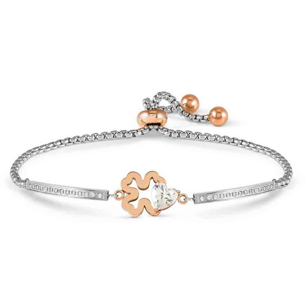 Bracciale Donna Milleluci Quadrifoglio con Cuore Zircone Nomination