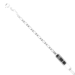 Bracciale Targa in Oro Bianco Maglia 1+1