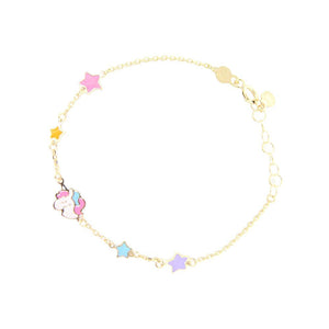 Bracciale Toys Unicorno con Stelline in Oro Giallo Le Bebè