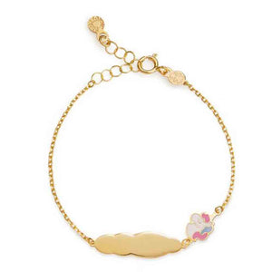 Bracciale Toys Unicorno con Targhetta in Oro Giallo Le Bebè