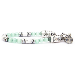 Bracciale Unisex Dorico dischetto Bianco Verde Acqua Ematite Portonovo
