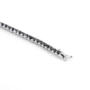Bracciale Unisex Tennis in Oro Bianco con Zirconi Neri