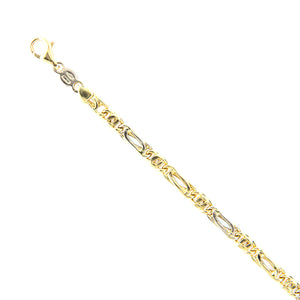 Bracciale Unisex in Oro Giallo Maglia Occhio di Pernice Alternato