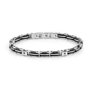 Bracciale Uomo Acciaio Strong e Diamond pvd Nero Nomination