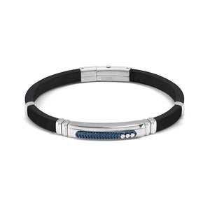 Bracciale Uomo City e Energy in Acciaio e Caucciu Pvd Blu Nomination