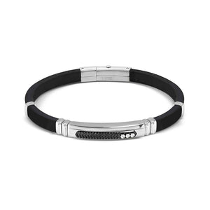 Bracciale Uomo City e Energy in Acciaio e Caucciu Pvd Nero Nomination