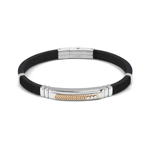 Bracciale Uomo City e Energy in Acciaio e Caucciu Pvd Oro Rosa Nomination