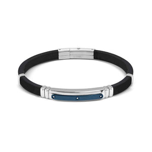 Bracciale Uomo City e Energy in Acciaio e Caucciu con 3 Cubic Zirconia Acciaio Blu Nomination