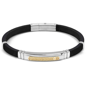 Bracciale Uomo City e Energy in Acciaio e Caucciu con Cubic Zirconia Acciaio Giallo Nomination