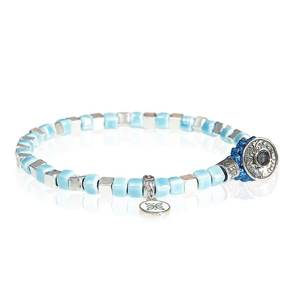 Bracciale Uomo Silver Ceramic Celeste Gerba Gioielli