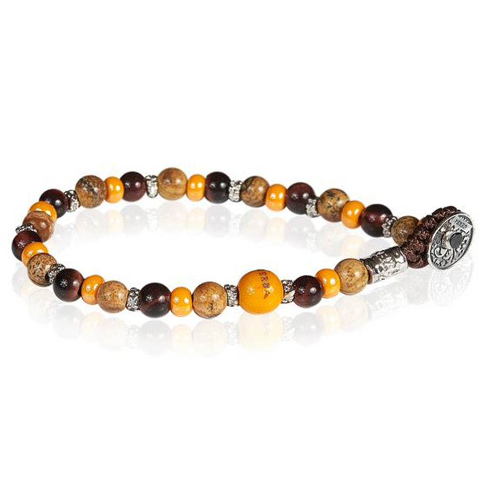 Bracciale Uomo Stone Emi onice occhio di tigre e argento Gerba Gioielli