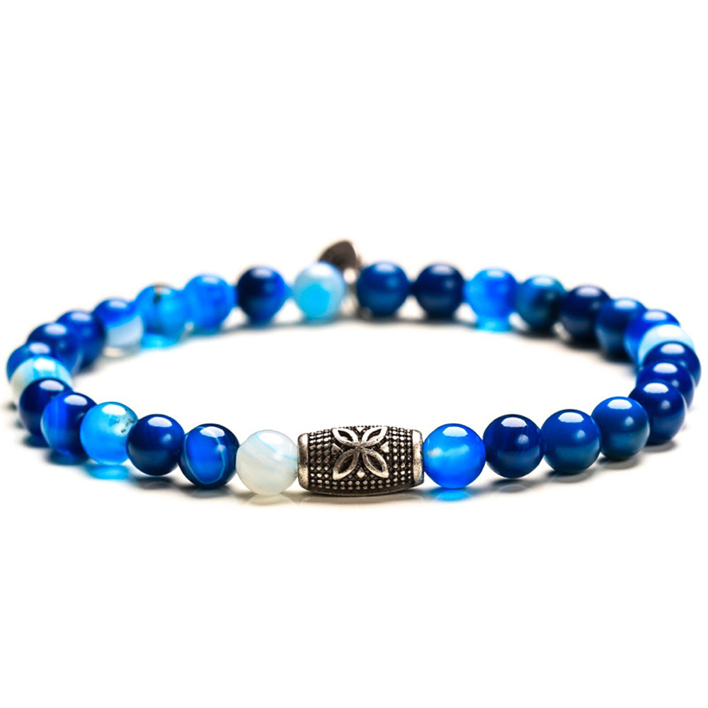 Bracciale Uomo Stone Heaven agata multicolor blu e argento Gerba Gioielli