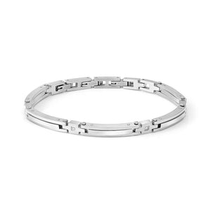 Bracciale Uomo Strong e Diamond Geometric in Acciao con 4 Diamanti Bianco Nomination