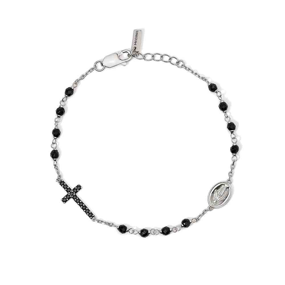 Bracciale Con Croce In Argento 925 E Opale YEESIA: Gioiello Femminile E Spirituale Per Donna, Mamma, Moglie O Nonna. Regolabile (17.8+5cm), In Confezione Regalo Con Panno. Energia E Bellezza!