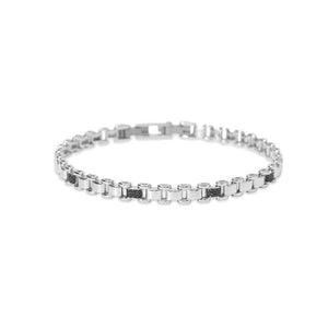 Bracciale Uomo in argento con elementi e zirconi neri Mabina Gioielli