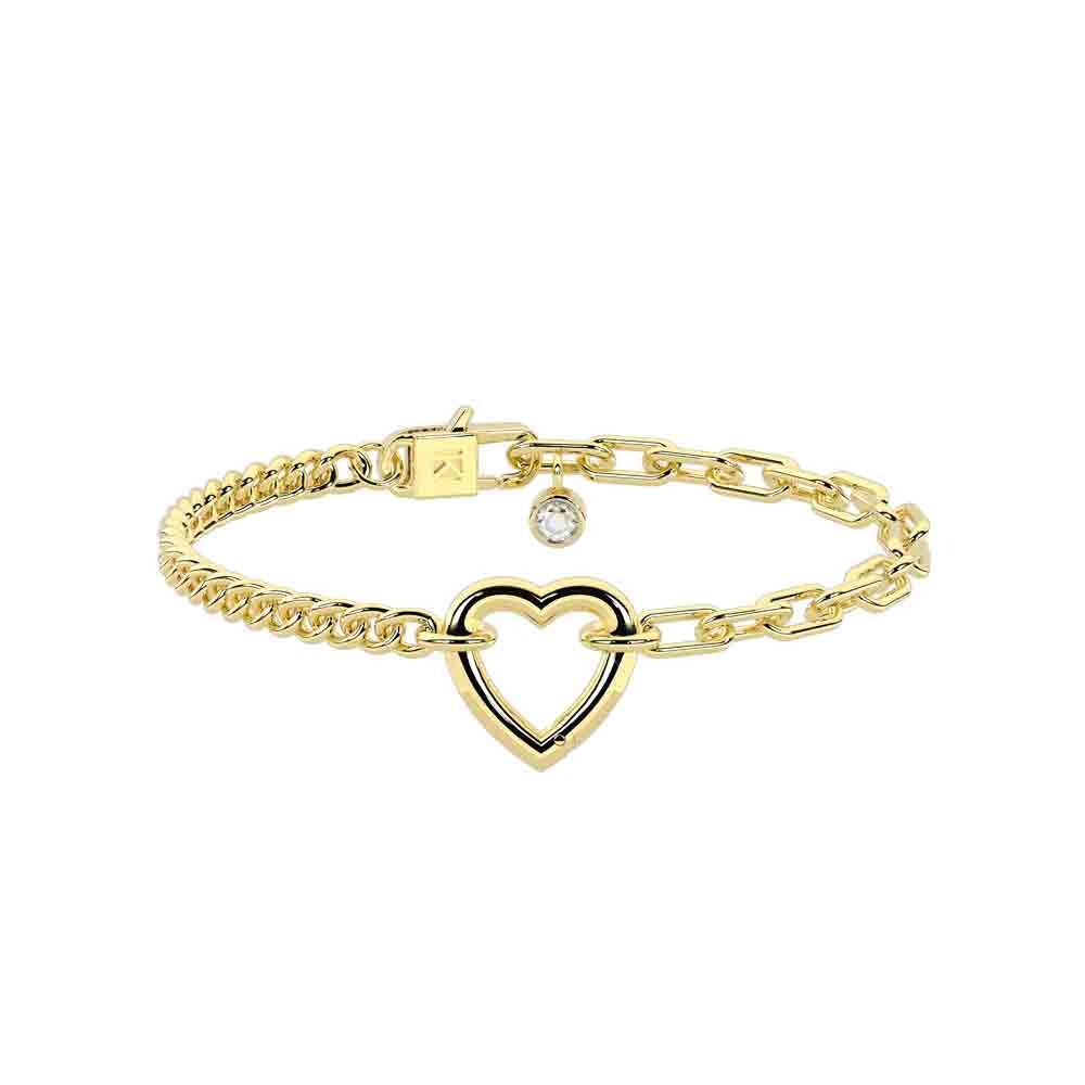 Bracciale componibile con catena groumette e a maglie allungate in acciaio dorato Componibile By You 732408 Kidult