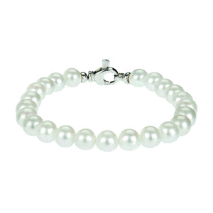Bracciale con Perle Fresh Water Venere in Oro Bianco e Diamante Genesia