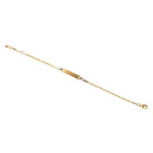 Bracciale con Targhetta Bambino Battesimo Oro 9 Carati