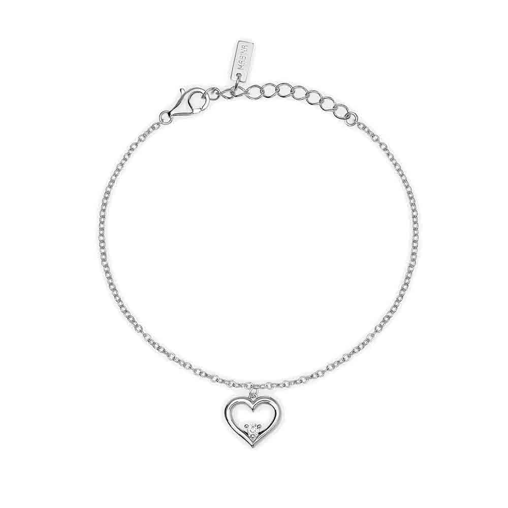 Bracciale con cuore e diamante lab-grown My Diamond Mabina Gioielli