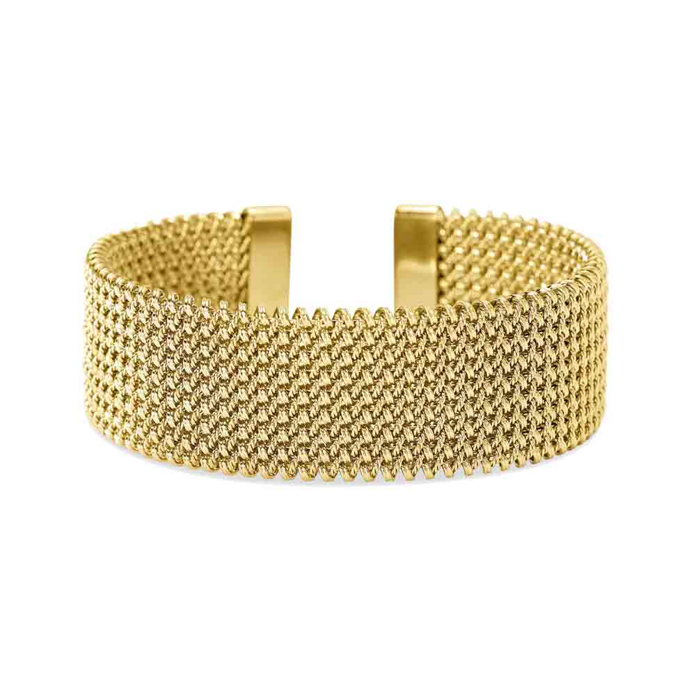 Bracciale cuff dorato con maglia mesh Style 61 831227 Kidult