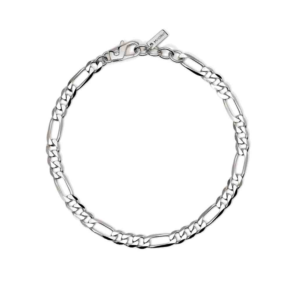 Bracciale da uomo in argento con catena figaro Mabina Gioielli