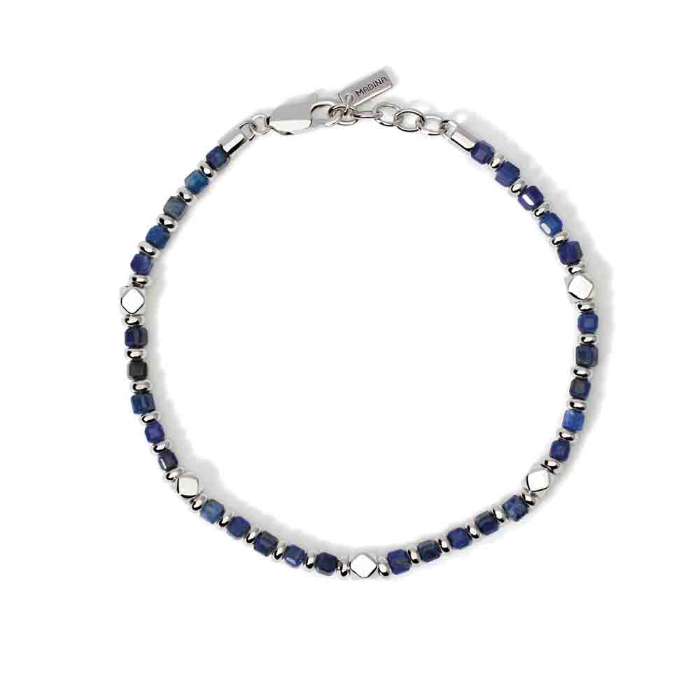 Bracciale da uomo in argento e sodalite blu Mabina Gioielli