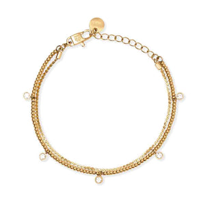 Bracciale dorato con catene e cristalli Style 36 831073 Kidult